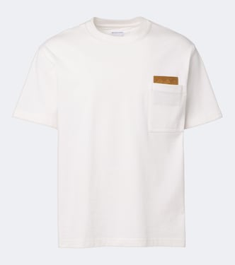 Camiseta de jersey de algodón con ante | Bottega Veneta