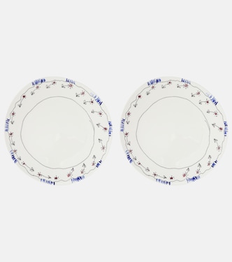 Midnight Flowers Anemone Milk set of 2 dinner plates by Marni | Serax