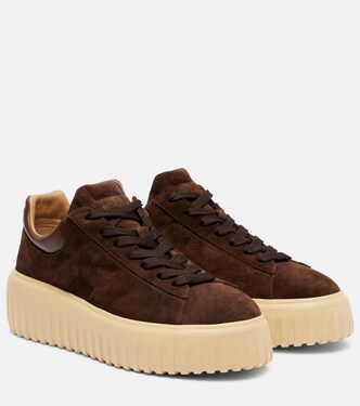 H-Stripes suede platform sneakers | Hogan