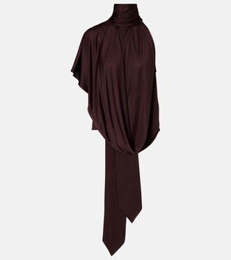 Scarf-detail draped satin top | Dries Van Noten