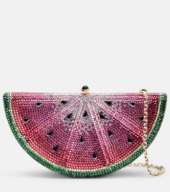 Watermelon Slice crystal-embellished clutch | Judith Leiber Couture