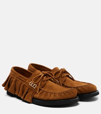 Ruffled suede boat shoes | JW Anderson