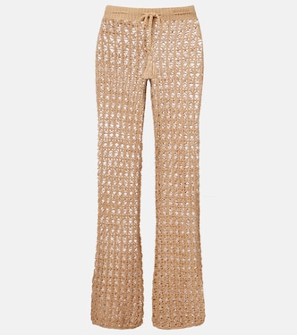Crochet cotton wide-leg pants | Anna Kosturova