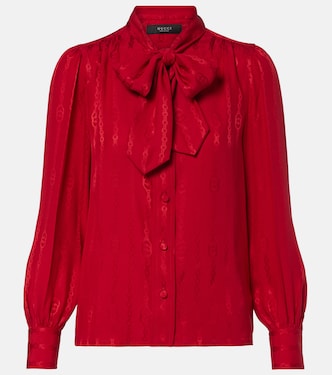 Interlocking G silk jacquard blouse | Gucci