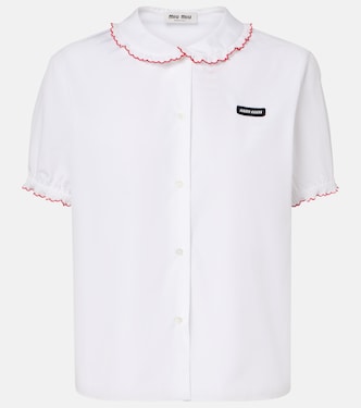 Chemise festonnée en coton | Miu Miu
