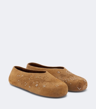 حذاء سليب أون من الجلد السويدي مرصع Tierra | Golden Goose