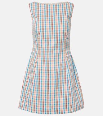 Lydie checked cotton and linen minidress | Faithfull