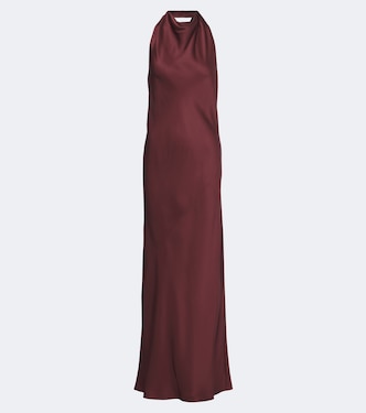 Halterneck silk satin gown | Brunello Cucinelli