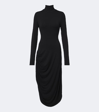 Imogen draped gathered jersey midi dress | Proenza Schouler