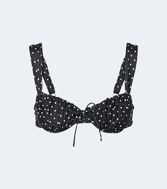 Dinard polka-dot bikini top | Faithfull