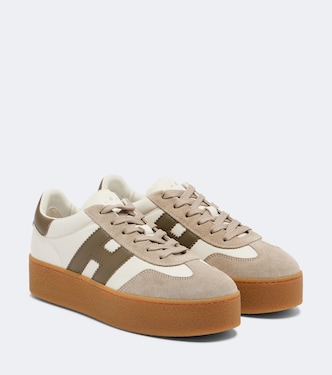 Zapatillas con plataforma Cool de piel con ante | Hogan