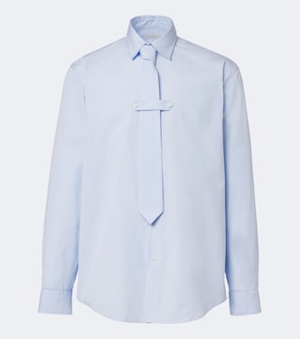 Chemise en popeline de coton à cravate | Dries Van Noten