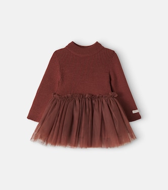 Baby Kleid Lotus aus Wolle mit Tüll | Donsje