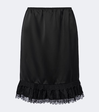Minirock aus Satin mit Spitze | Ganni