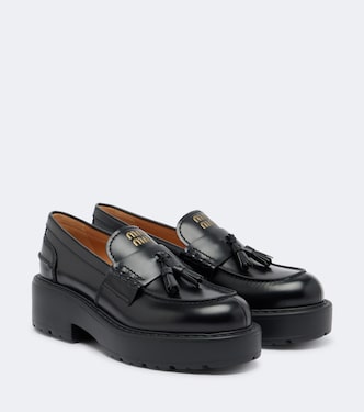 Leather platform loafers  | Miu Miu