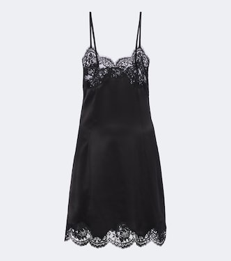 Lace-trimmed silk satin slip dress | Dolce&Gabbana