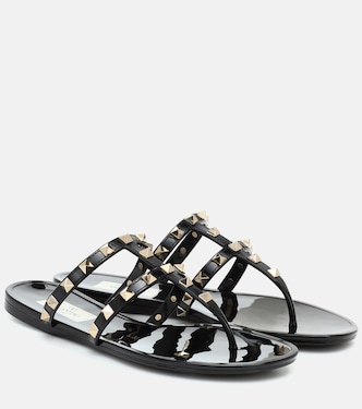 Valentino Garavani Rockstud PVC thong slides | Valentino Garavani