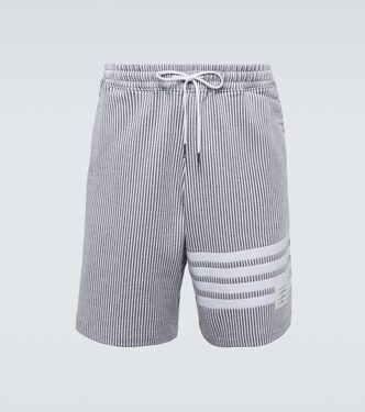 Shorts in seersucker di cotone  4-Bar | Thom Browne