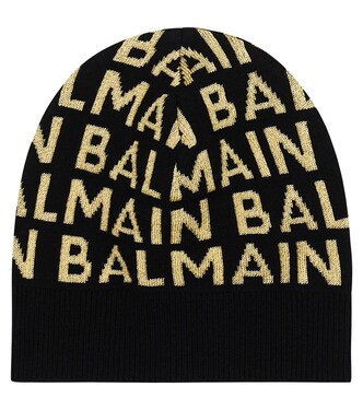 Logo wool-blend beanie | Balmain Kids