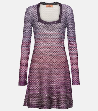 Verziertes Minikleid aus Häkelstrick | Missoni