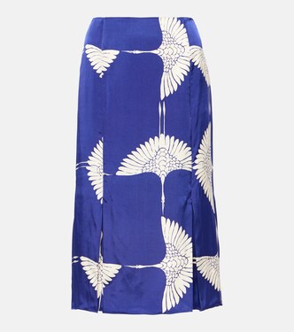 Levy printed twill midi skirt | Khaite