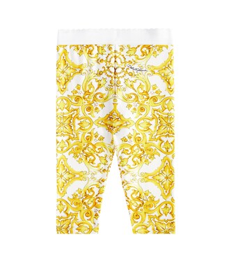 Baby Majolica cotton-blend jersey leggings | Dolce&Gabbana Kids
