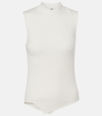 Ribbed-knit asymmetric top | Toteme