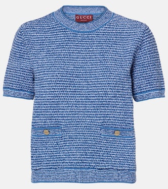Double G knitted cotton-blend top | Gucci