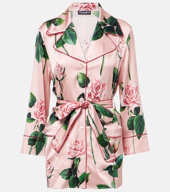 Floral silk-blend satin blouse | Dolce&Gabbana