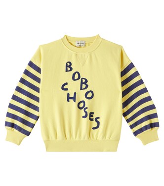 Logo striped cotton jersey sweatshirt | Bobo Choses