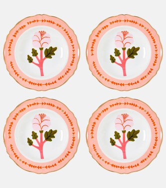 Botanica Rosa set of 4 porcelain soup plates | Bitossi