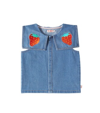 Strawberries denim blouse | Tinycottons