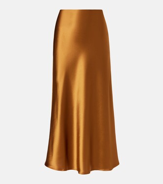 Valletta satin slip skirt | Galvan