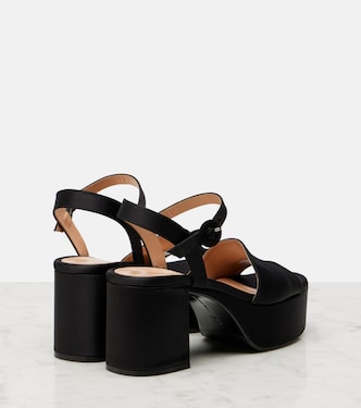 Carol 35 satin platform sandals in black - Gianvito Rossi | Mytheresa
