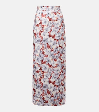 Emma floral linen maxi skirt | Posse