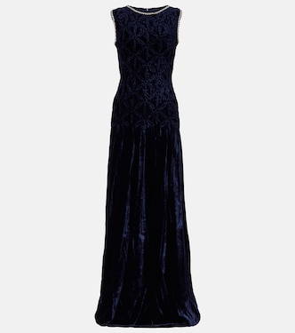 Embellished velvet gown | Costarellos