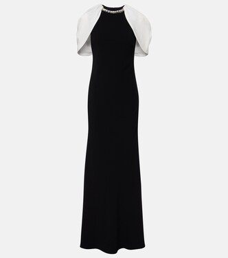 Robe longue en crêpe de satin à ornements | Roland Mouret