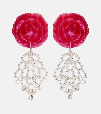 Crystal-embellished floral drop earrings | Magda Butrym