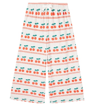 Cherry printed cotton-blend sweatpants | Tinycottons