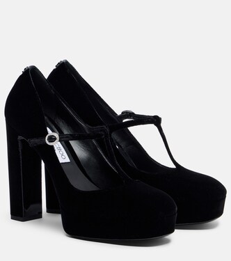 Marene 120 velvet Mary Jane pumps | Jimmy Choo