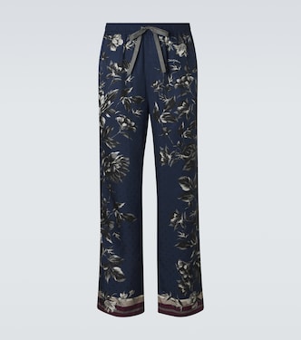 Floral silk twill wide-leg pants | Dolce&Gabbana