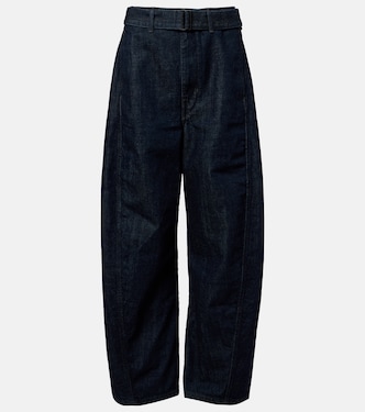 Twisted belted barrel-leg jeans | Lemaire