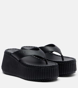 Nama leather platform thong sandals | Chloé