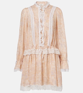 Floral silk charmeuse minidress | Chloé
