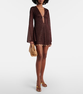 embellished beach dress Green Mirror Embellished Mini Beach Dress