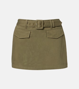 Belted cotton twill skort | Self-Portrait