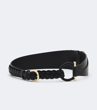 Gancini braided leather belt | Ferragamo