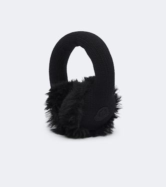 Logo ribbed-knit virgin wool earmuffs | Moncler
