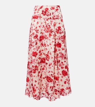 Jupe longue Hilza à fleurs en jacquard | Isabel Marant