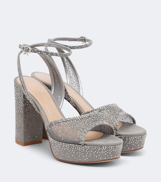 Rania embellished organza platform sandals | Gianvito Rossi